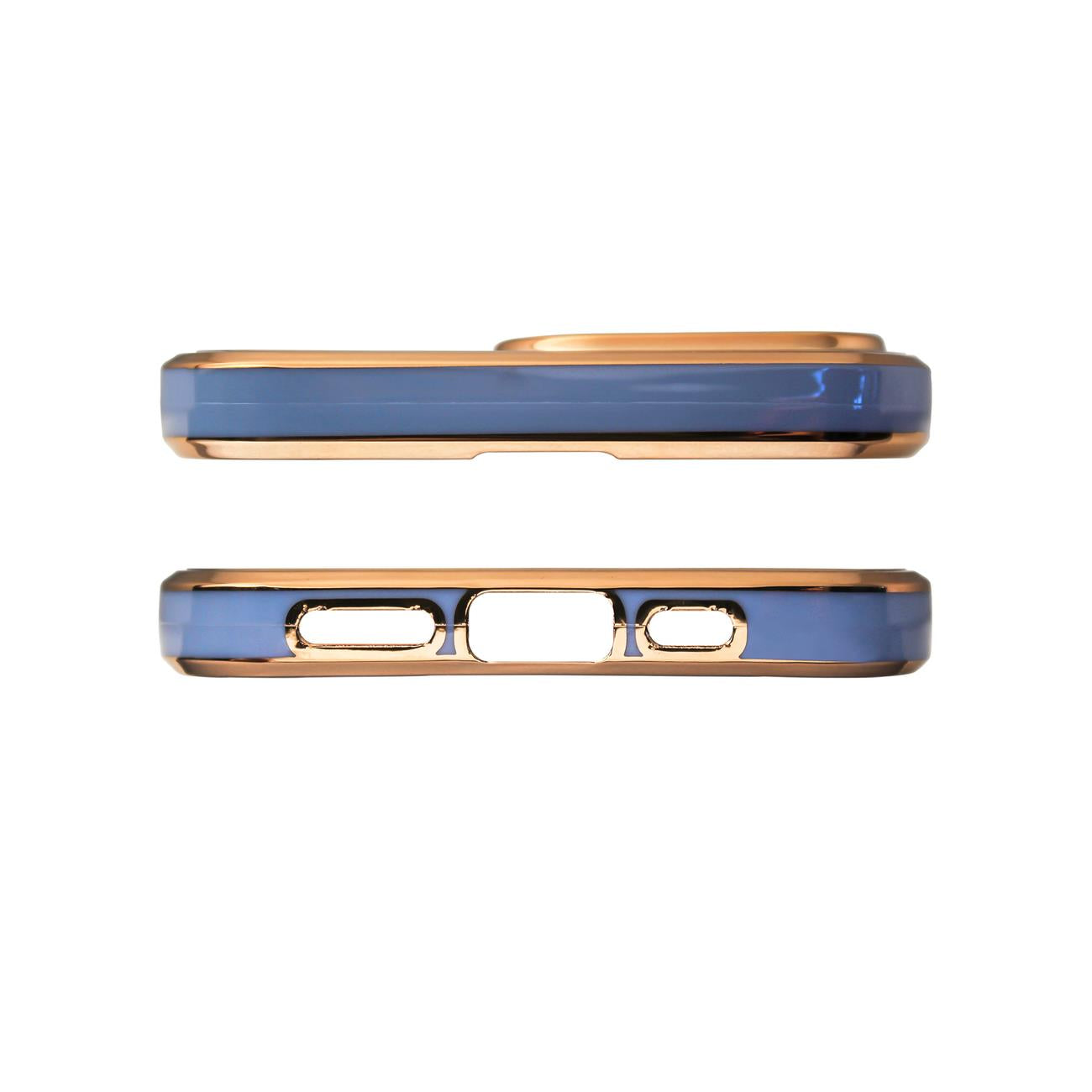 Silikoninis dėklas Redmi Note 11 – mėlynas, auksinis rėmelis -- Xiaomi Redmi Note 11