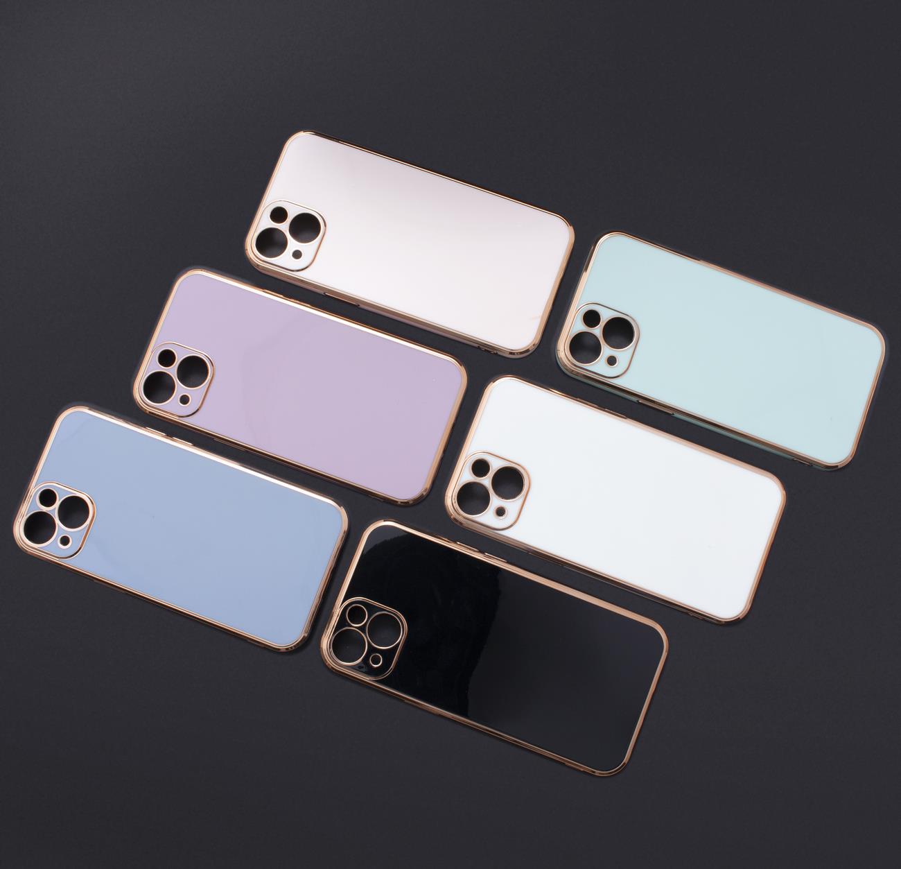Silikoninis dėklas Redmi Note 11 – mėlynas, auksinis rėmelis -- Xiaomi Redmi Note 11