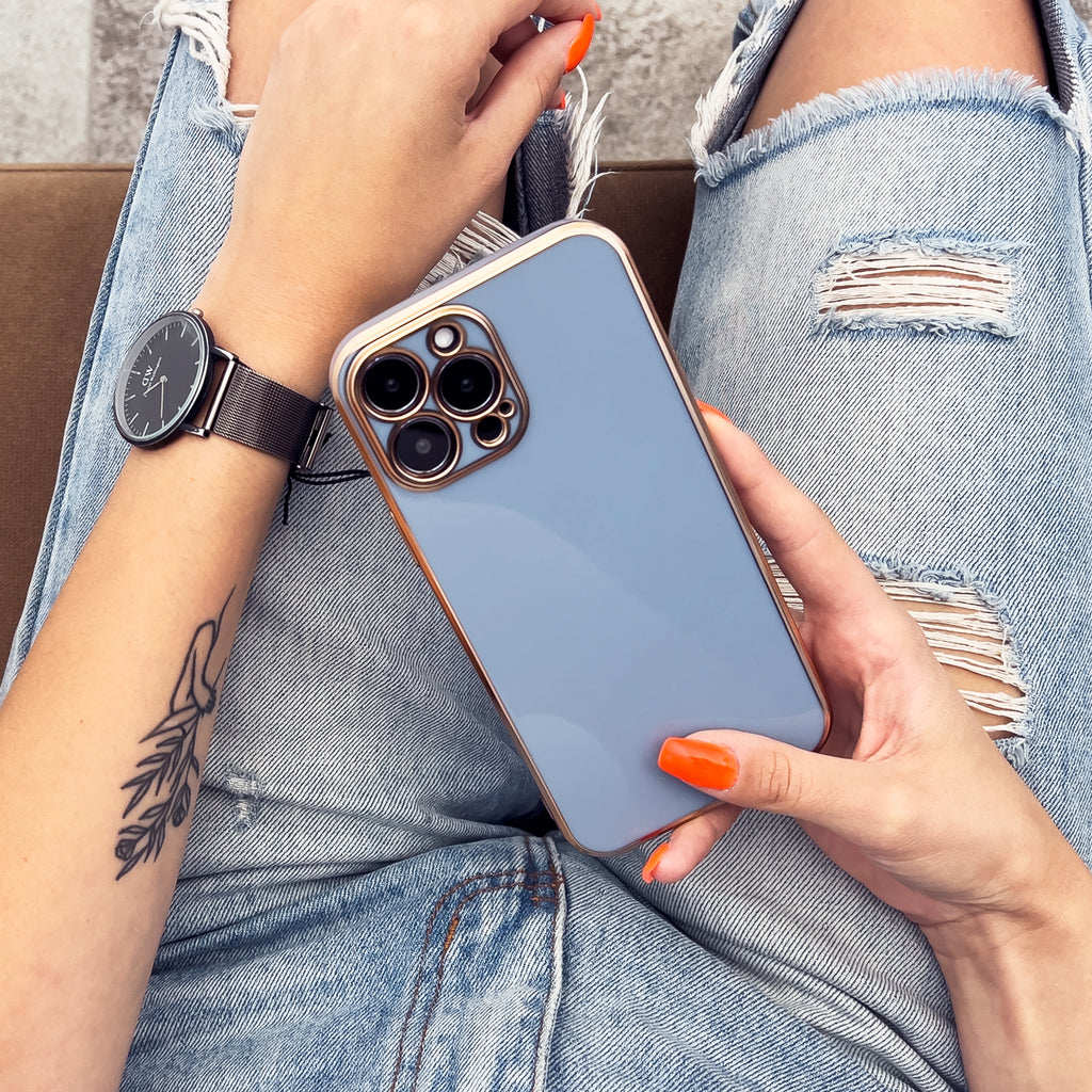 Dėklas Galaxy A13 5G – baltas, auksiniai kraštai -- Samsung Galaxy A13