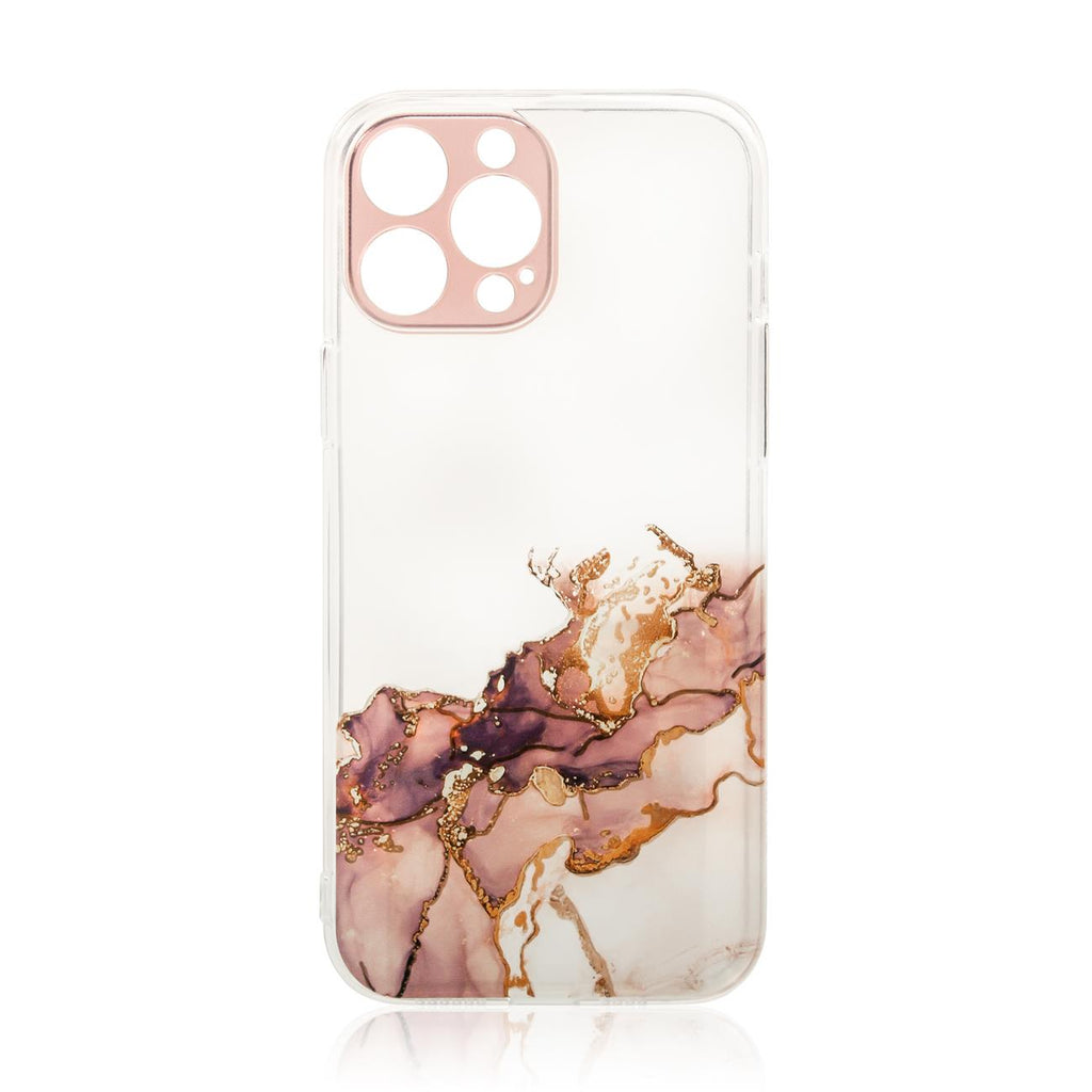 Skaidrus marmuro rašto TPU dėklas Xiaomi Redmi Note 11 – rudas -- Xiaomi Redmi Note 11