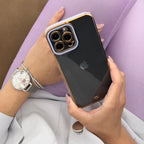 Skaidrus TPU dėklas iPhone 13 Pro Max – raudonas