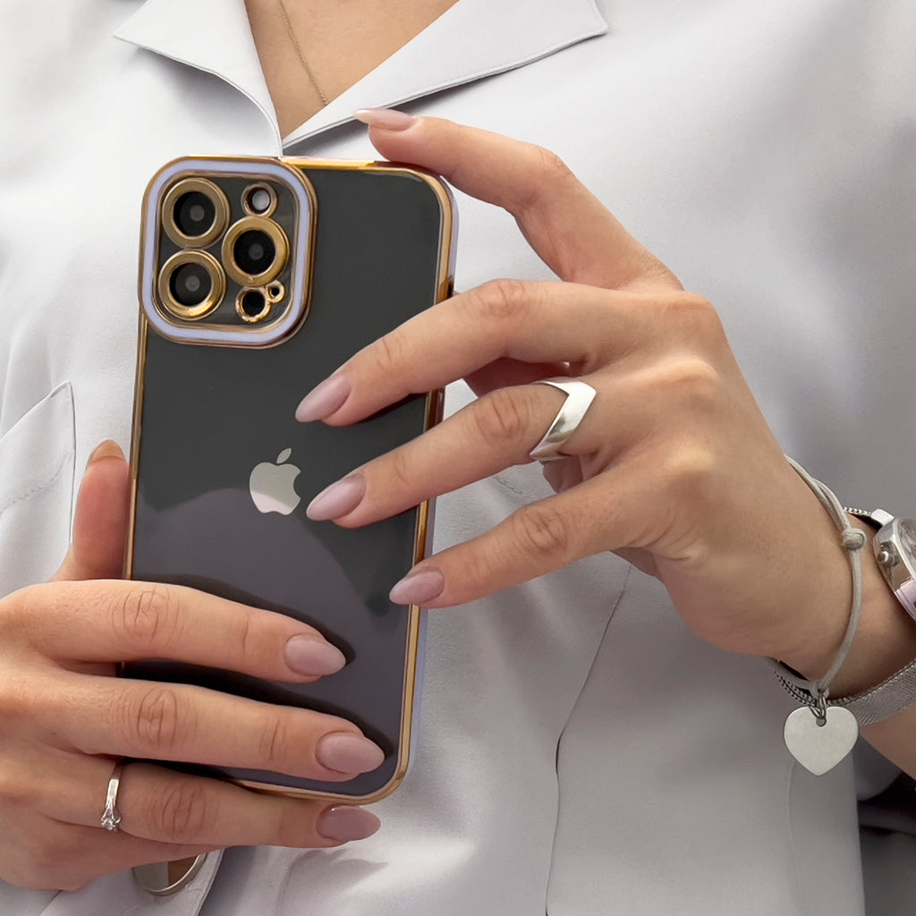 Skaidrus TPU dėklas Samsung A13 5G – baltas, auksinis -- Samsung Galaxy A13