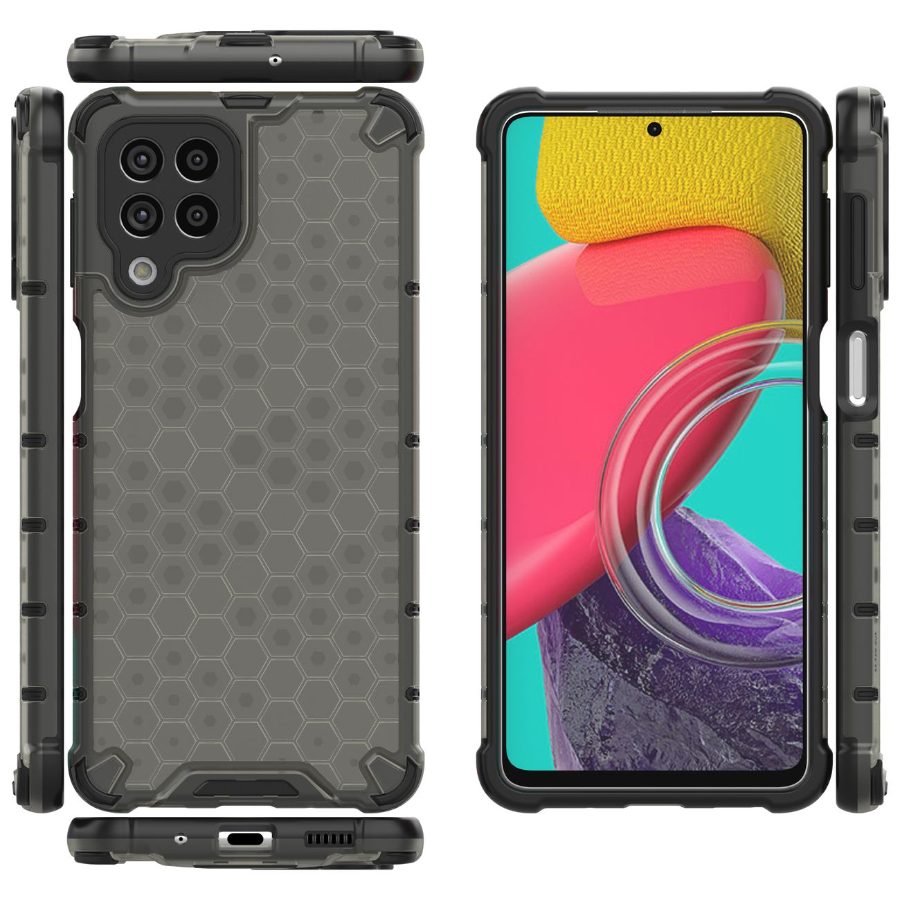 Šarvuotas dėklas Samsung Galaxy M53 5G – juodas -- Samsung Galaxy M53