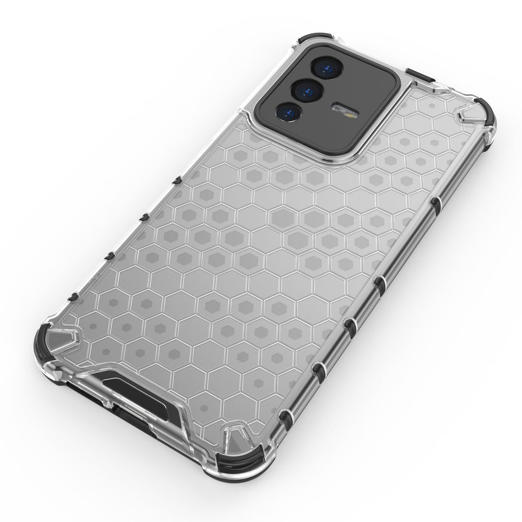 Honeycomb dėklas armored dangtelis su gel frame Vivo V23 5G juodas -- Vivo V23