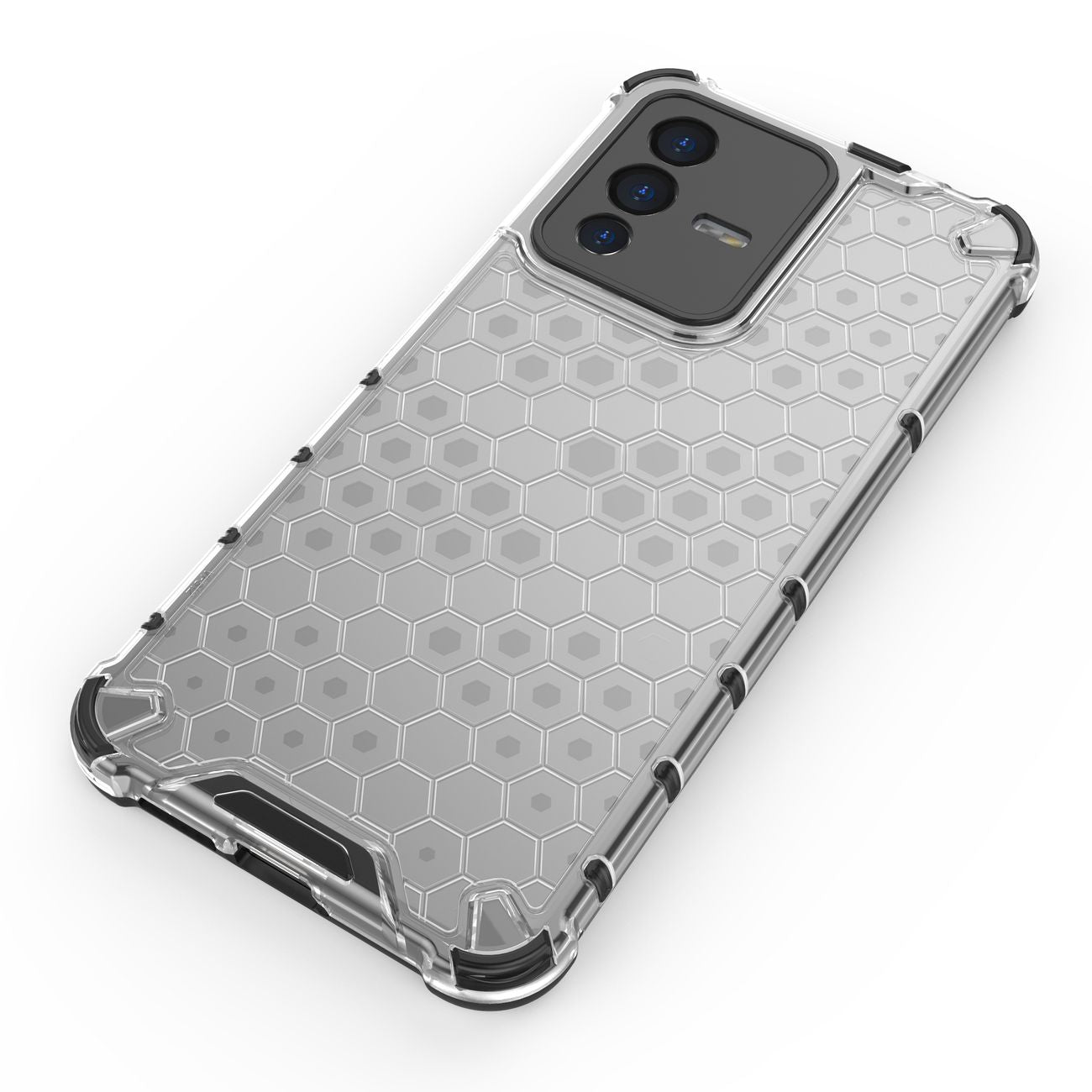 Honeycomb dėklas armored dangtelis su gel frame Vivo V23 5G juodas -- Vivo V23