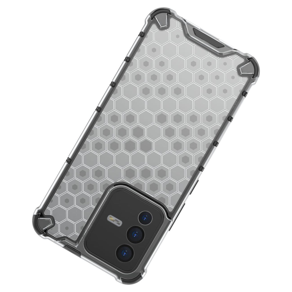 Honeycomb dėklas armored dangtelis su gel frame Vivo V23 5G juodas -- Vivo V23