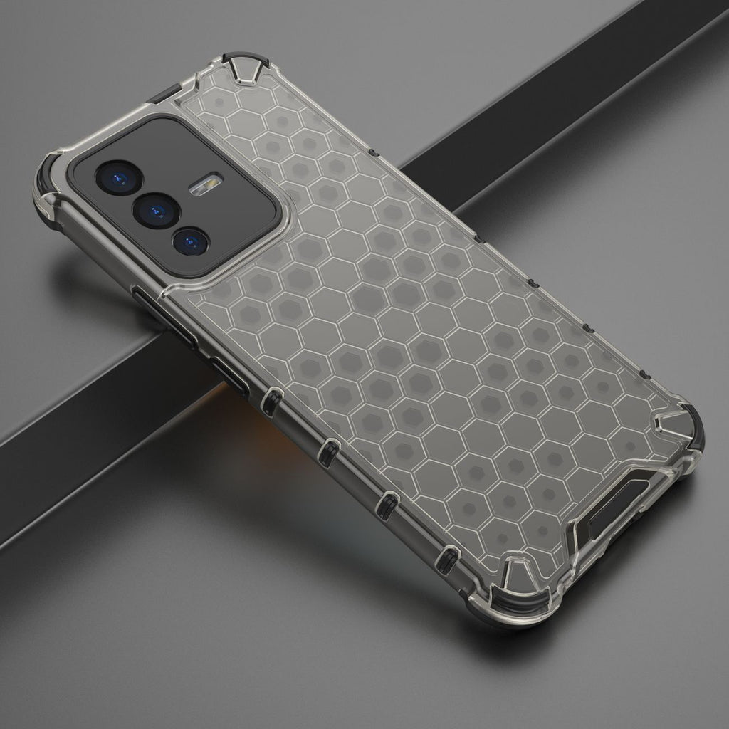 Honeycomb dėklas armored dangtelis su gel frame Vivo V23 5G juodas -- Vivo V23