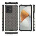 Honeycomb dėklas armored dangtelis su gel frame Vivo V23 5G juodas -- Vivo V23