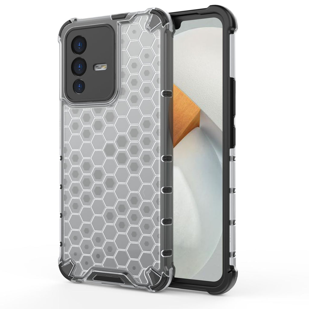 Honeycomb dėklas armored dangtelis su gel frame skirtas Vivo V23 5G skaidriai -- Vivo V23 5G