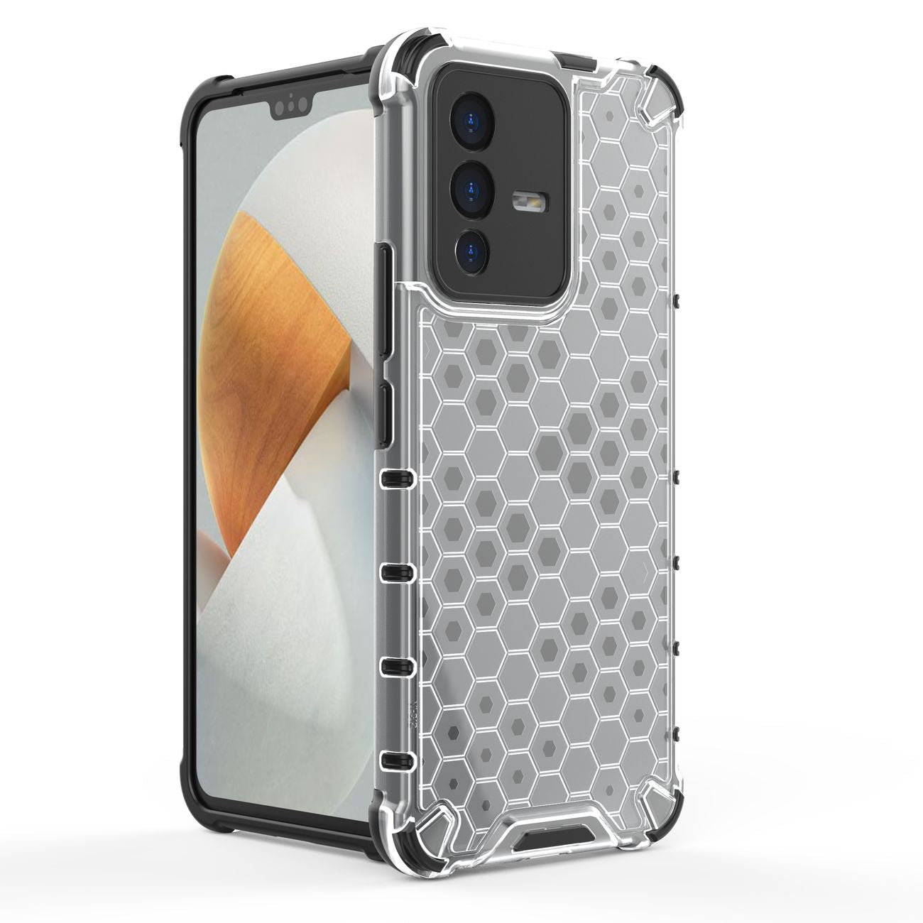 Honeycomb dėklas armored dangtelis su gel frame skirtas Vivo V23 5G skaidriai -- Vivo V23 5G