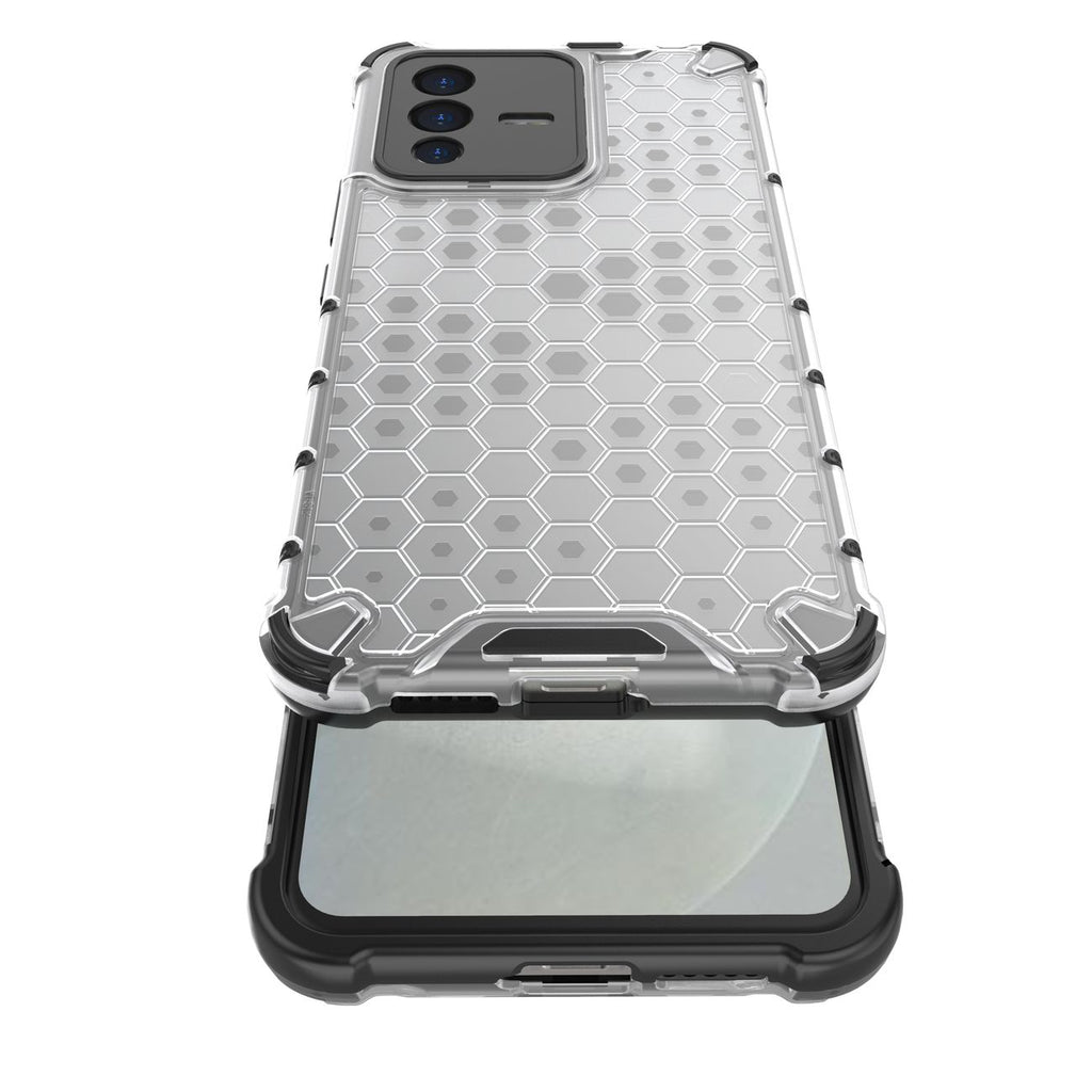 Honeycomb dėklas armored dangtelis su gel frame skirtas Vivo V23 5G skaidriai -- Vivo V23 5G