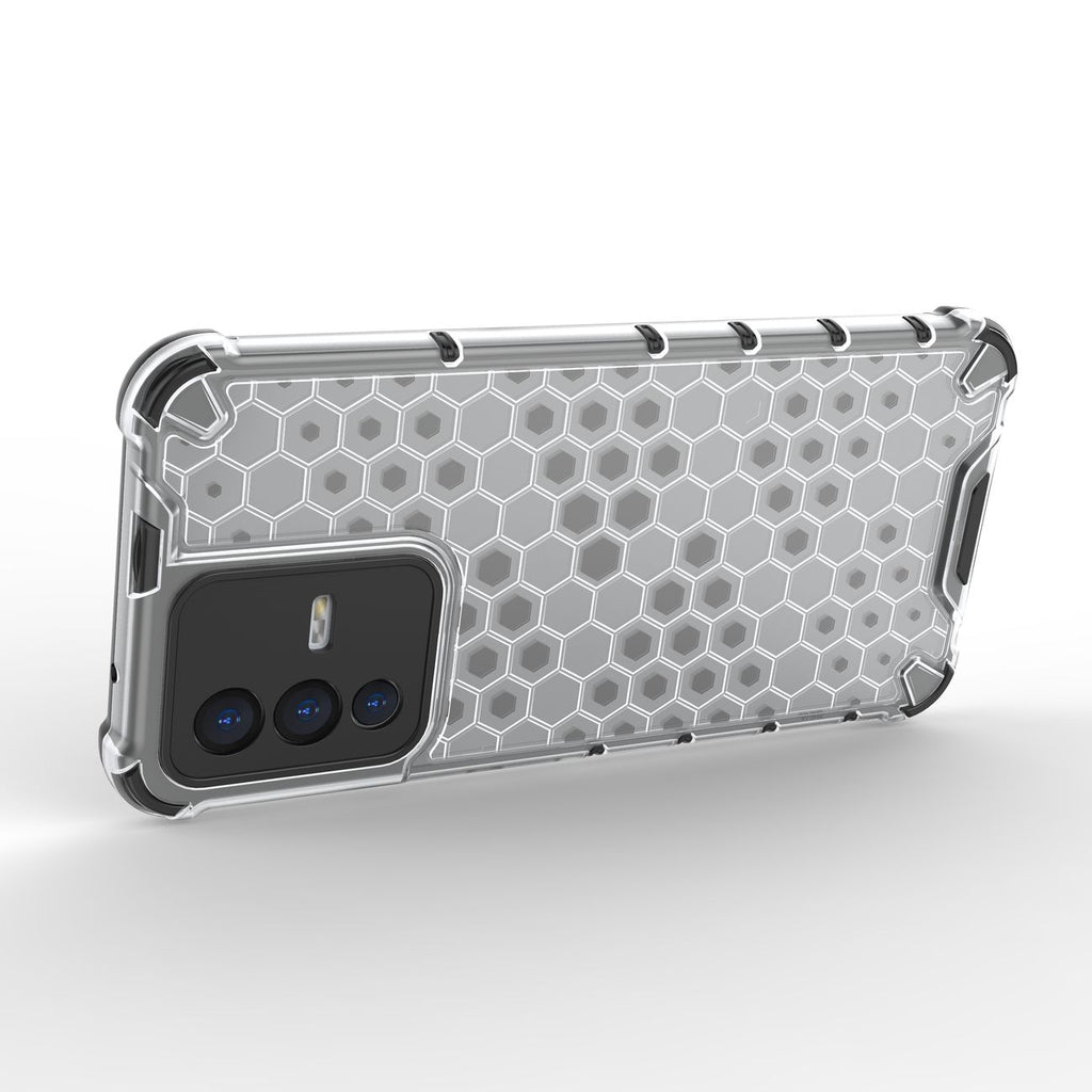 Honeycomb dėklas armored dangtelis su gel frame skirtas Vivo V23 5G skaidriai -- Vivo V23 5G