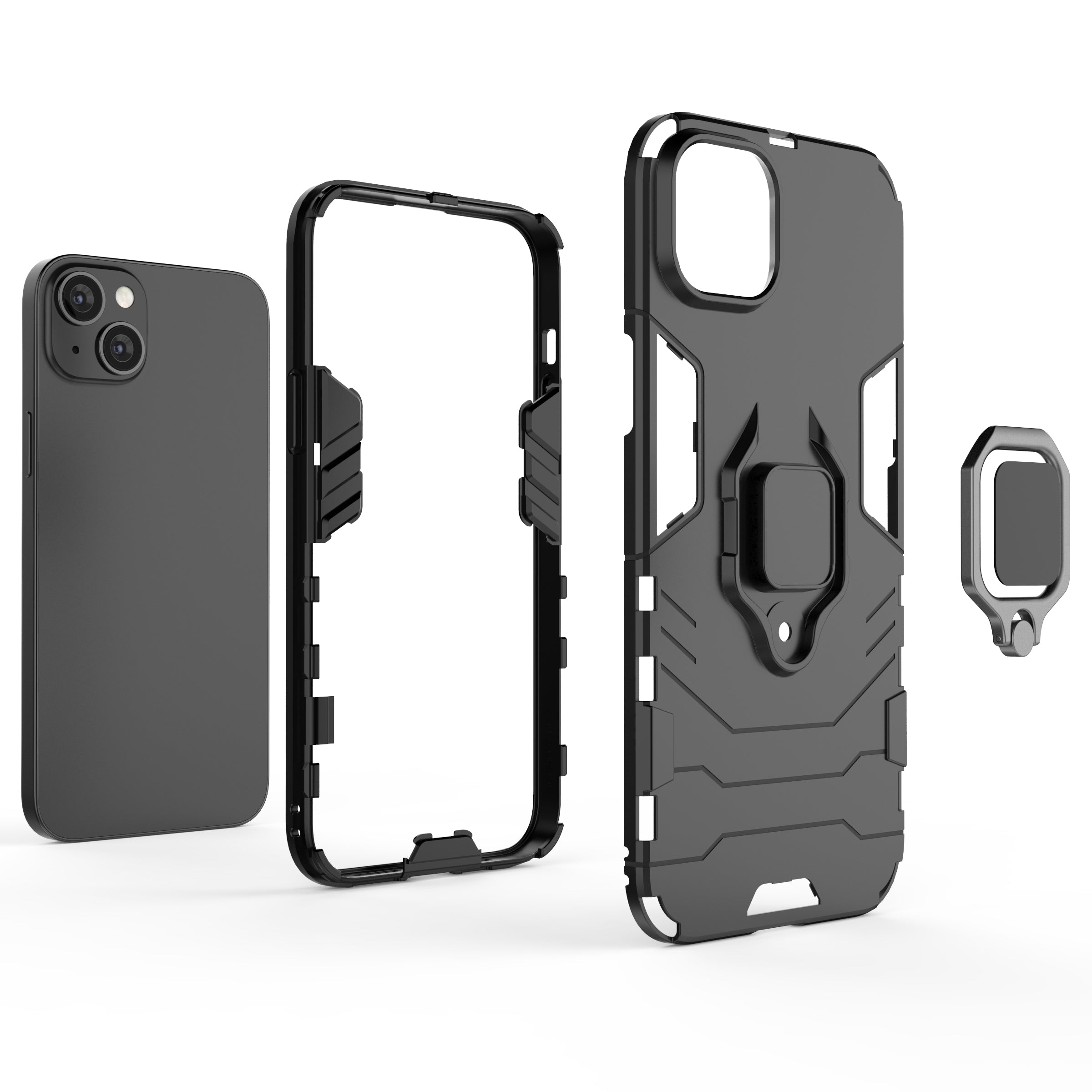 Ring Armor dėklas iPhone 14 – juodas, su žiedu