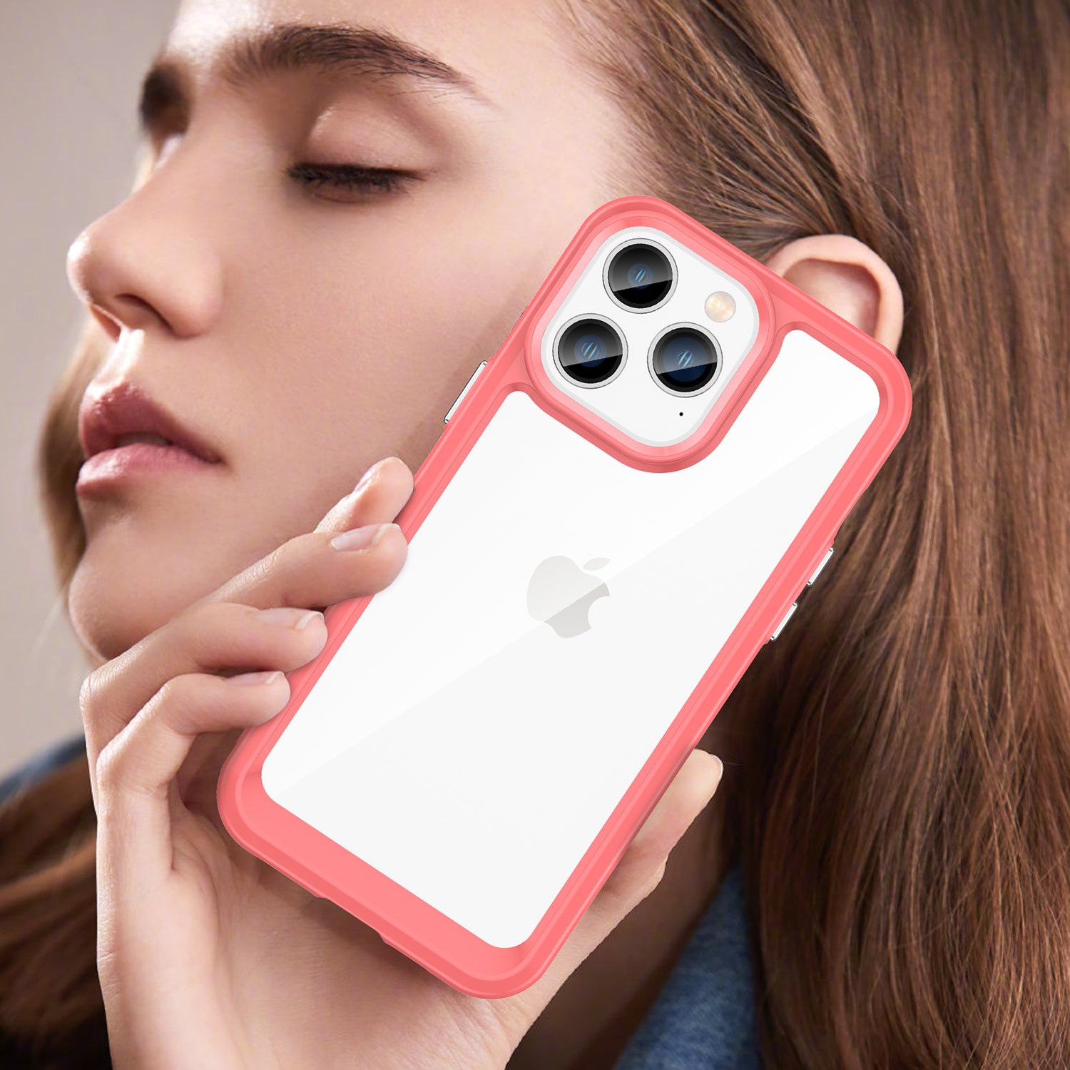 Outer Space hibridinis dėklas iPhone 14 Pro – raudonas