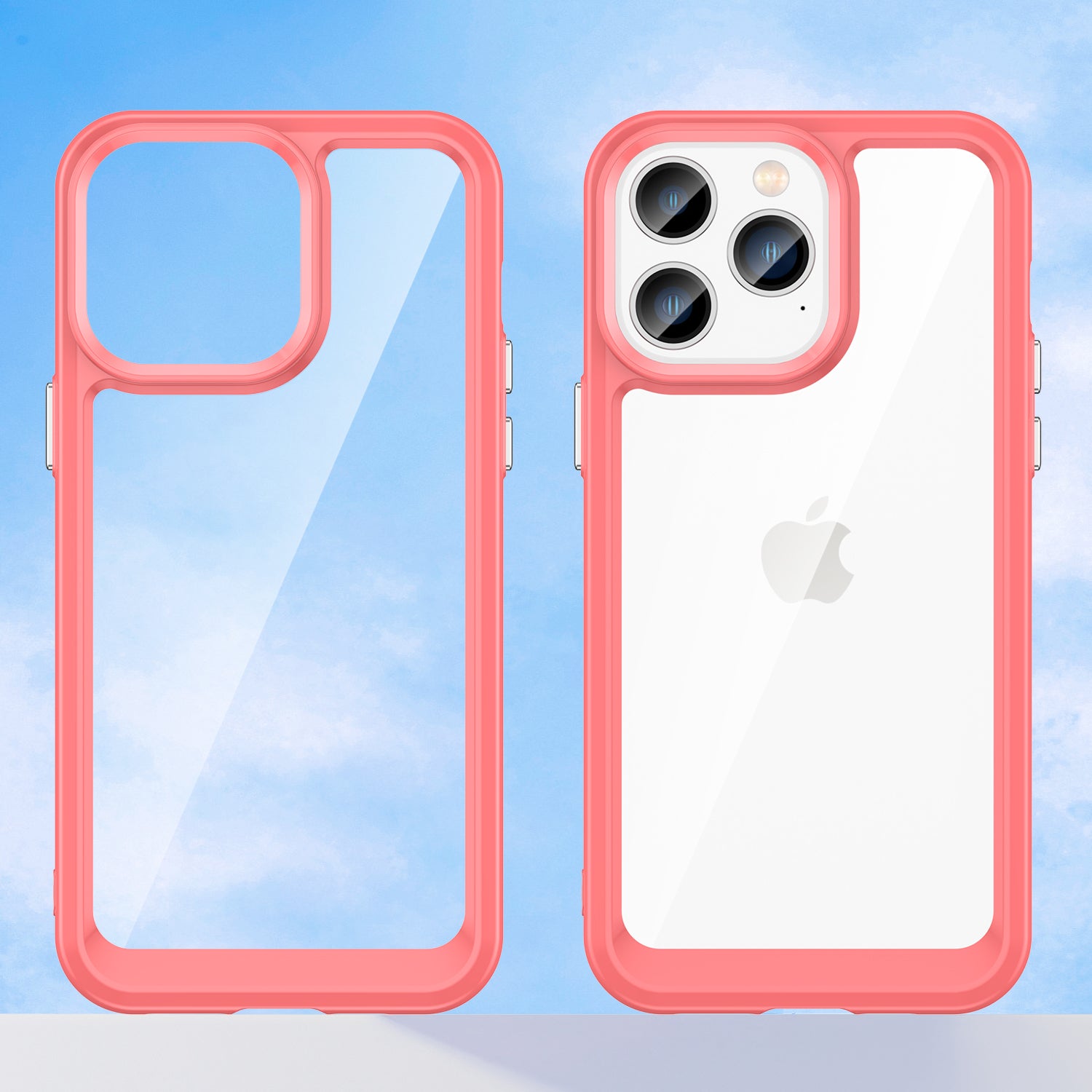 Outer Space hibridinis dėklas iPhone 14 Pro – raudonas