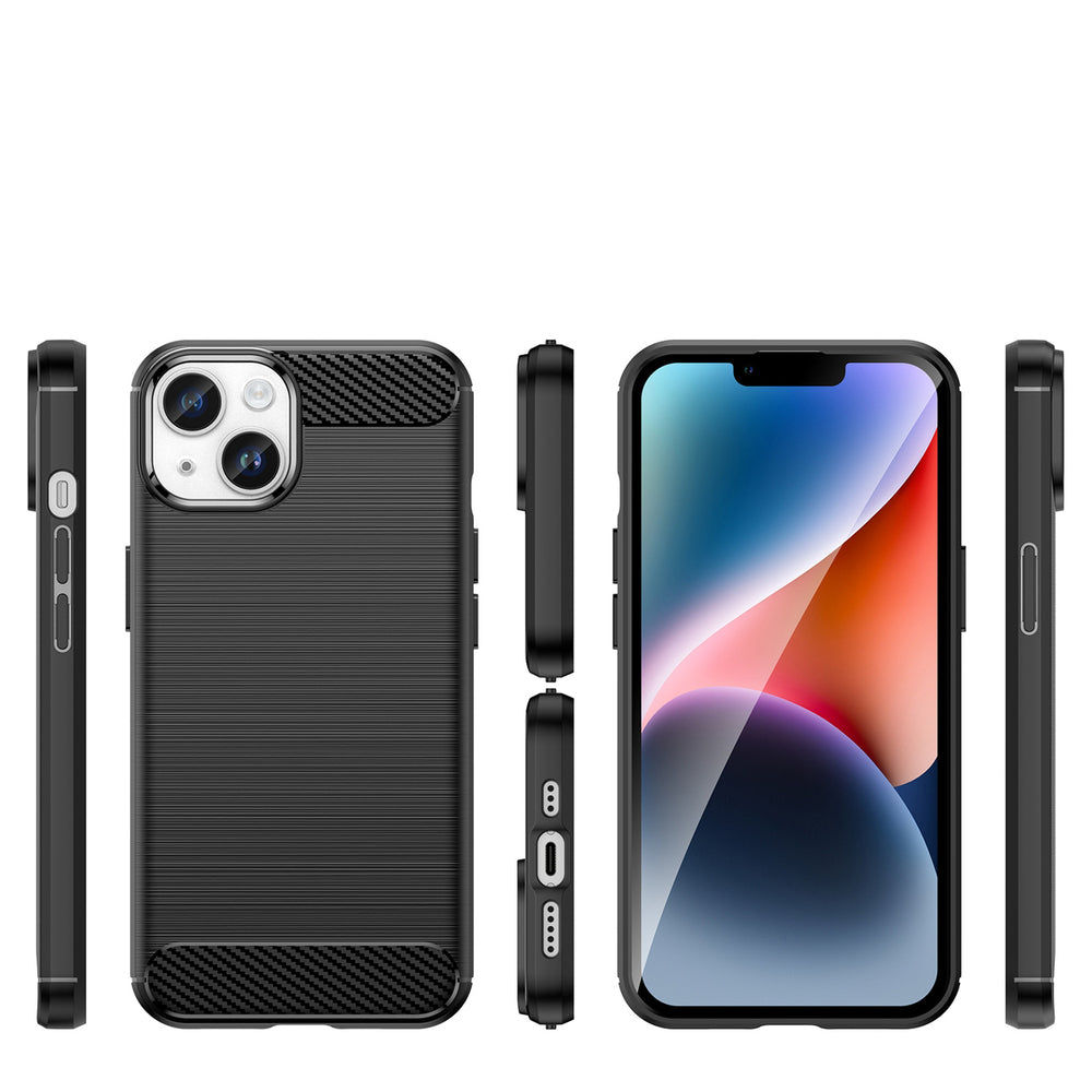 Carbon TPU dėklas iPhone 14 Plus – juodas -- iPhone 14 Plus