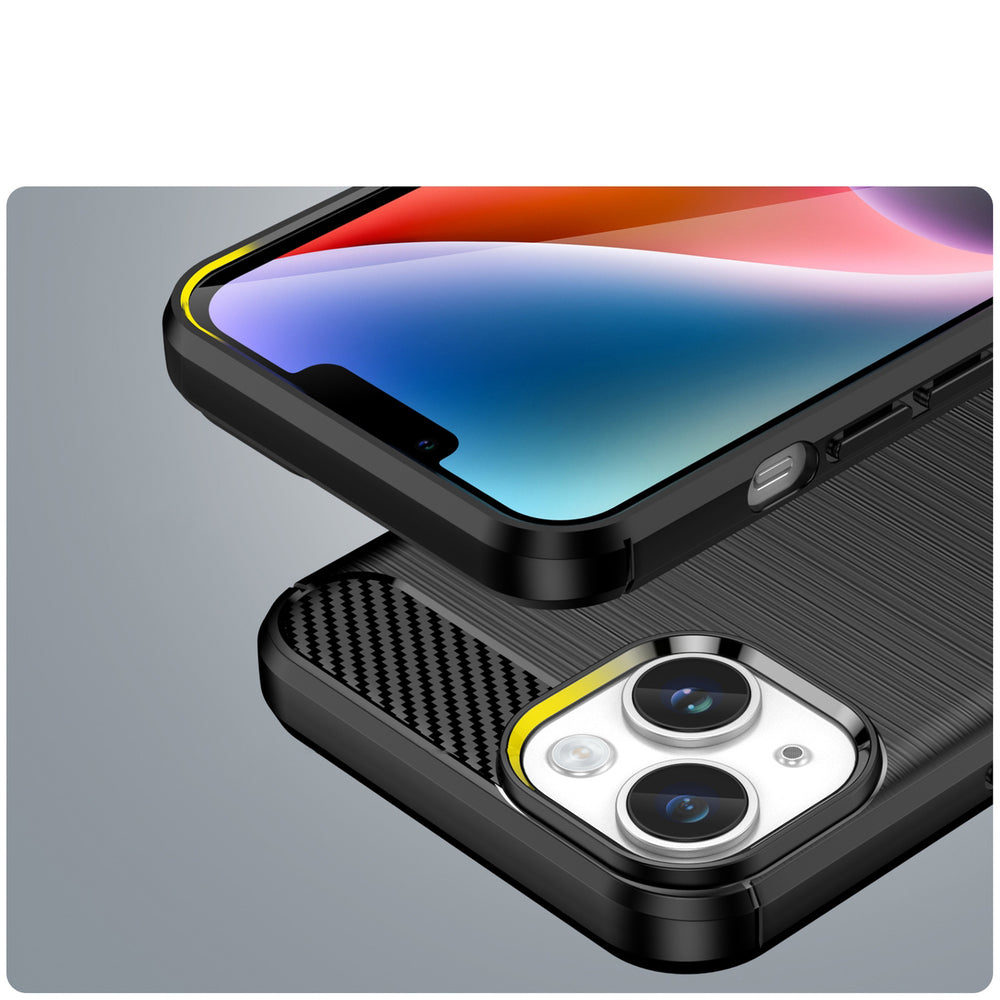 Carbon TPU dėklas iPhone 14 Plus – juodas -- iPhone 14 Plus