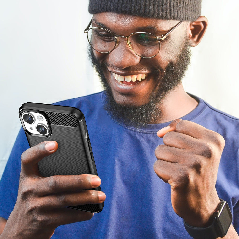 Carbon TPU dėklas iPhone 14 Plus – juodas -- iPhone 14 Plus
