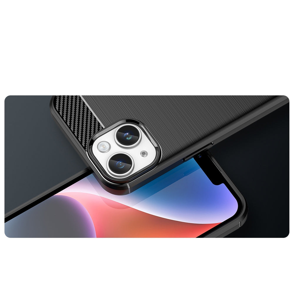 Carbon TPU dėklas iPhone 14 Plus – juodas -- iPhone 14 Plus