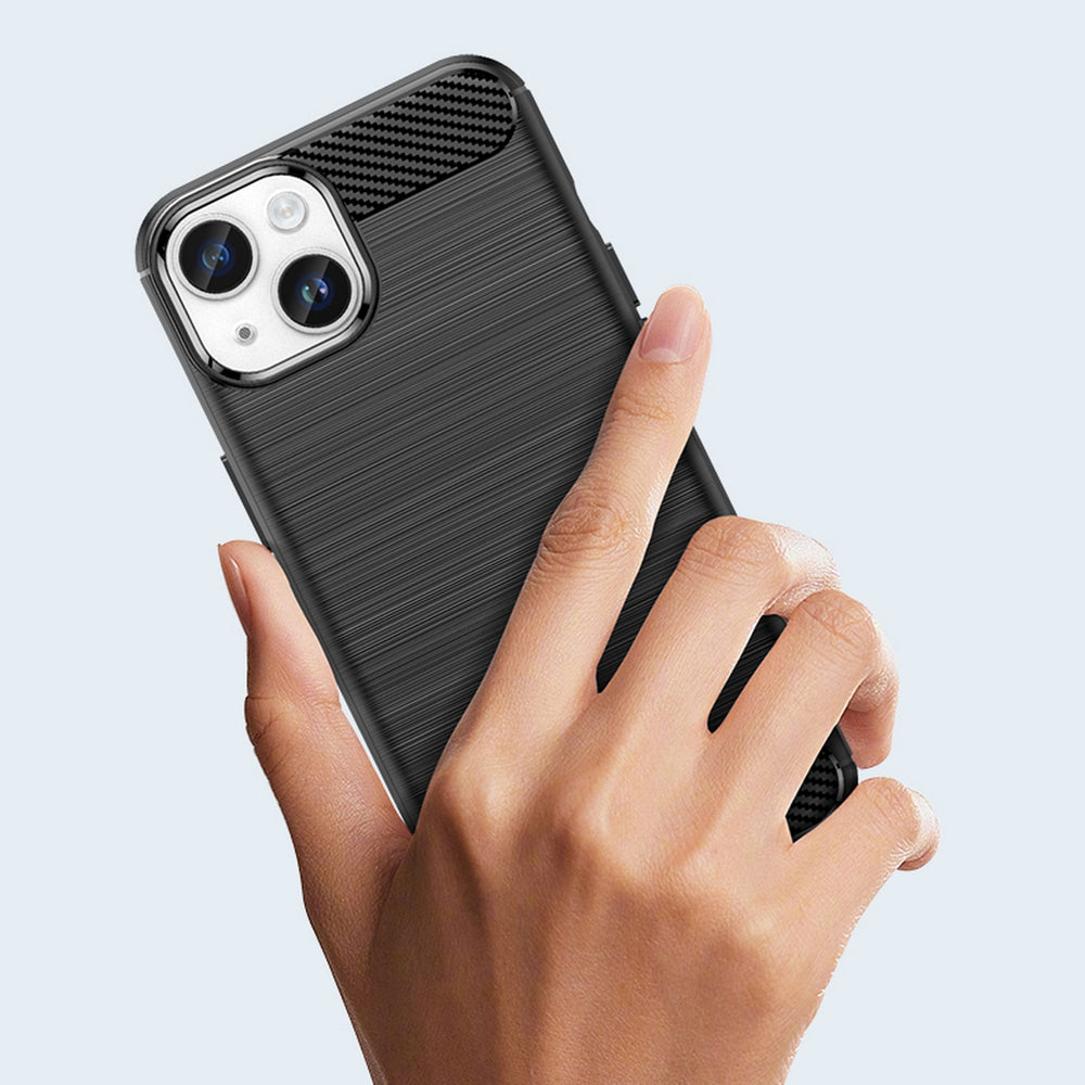 KAMA Carbon dėklas iPhone 14 Plus – mėlynas