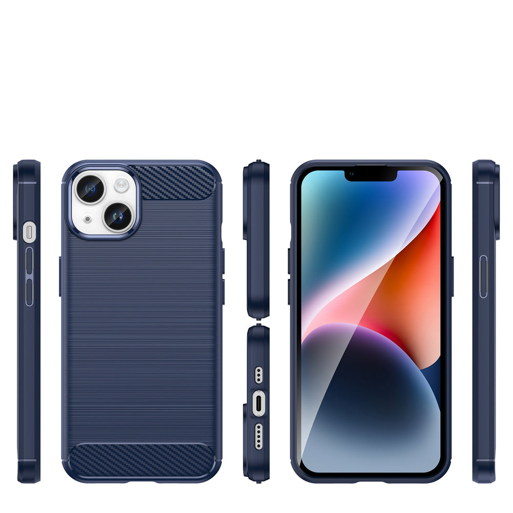 KAMA Carbon dėklas iPhone 14 Plus – mėlynas -- iPhone 14 Plus