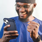 KAMA Carbon dėklas iPhone 14 Plus – mėlynas -- iPhone 14 Plus
