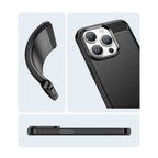 Carbon dėklas iPhone 14 Pro – juodas TPU