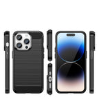 Carbon dėklas iPhone 14 Pro – juodas TPU
