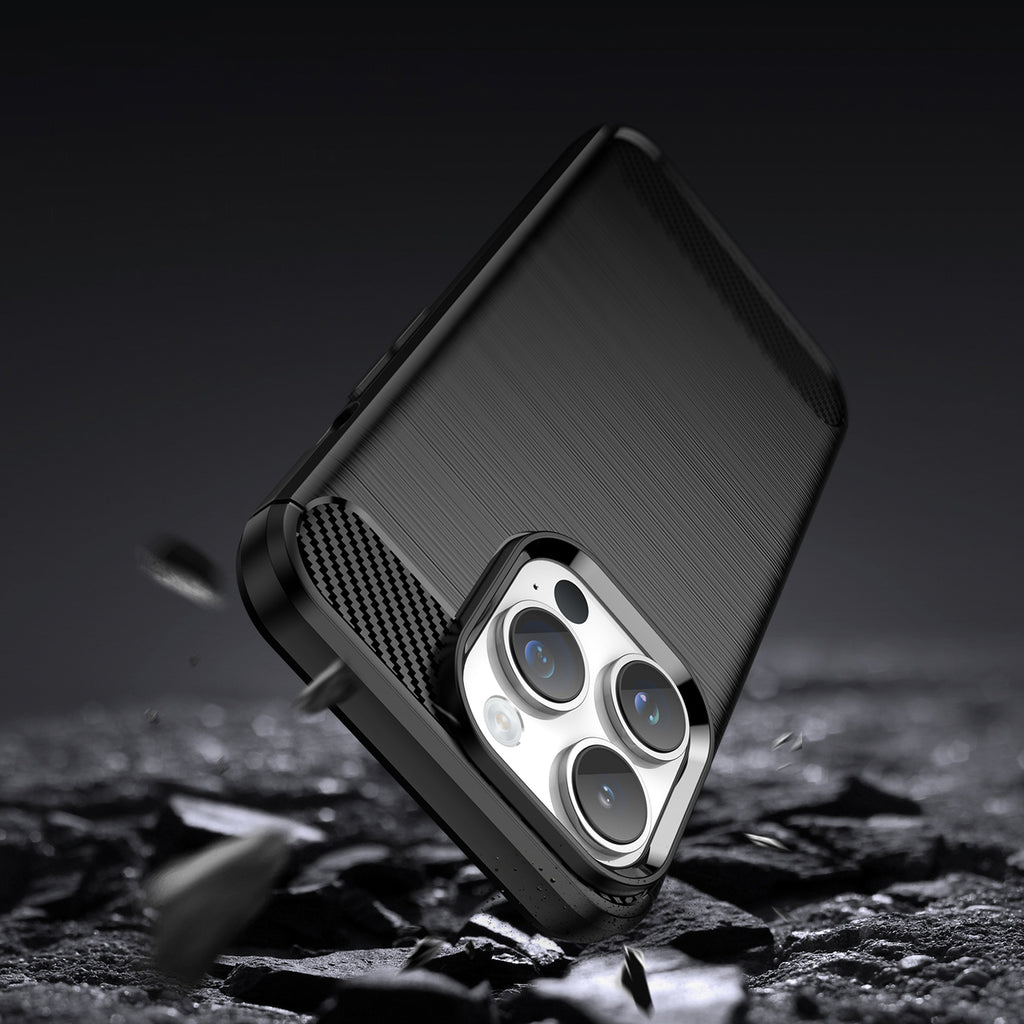 Carbon dėklas iPhone 14 Pro – juodas TPU