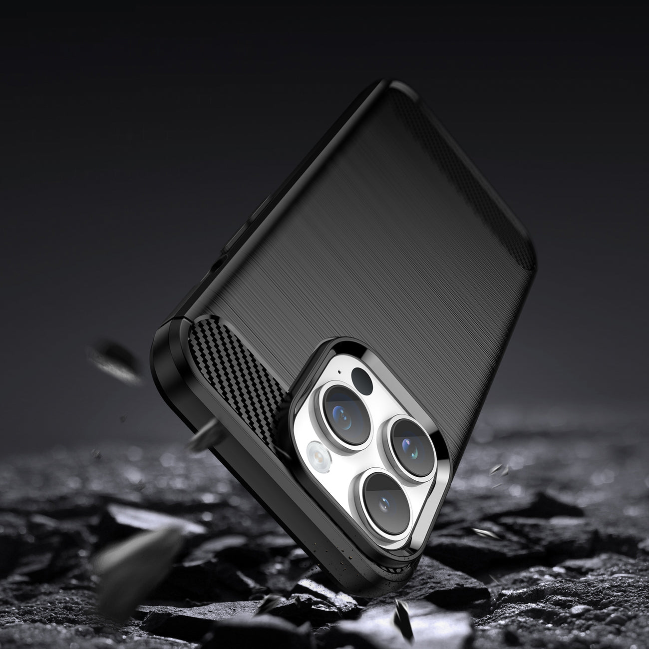 Carbon dėklas iPhone 14 Pro – juodas TPU