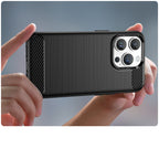 Carbon dėklas iPhone 14 Pro – juodas TPU