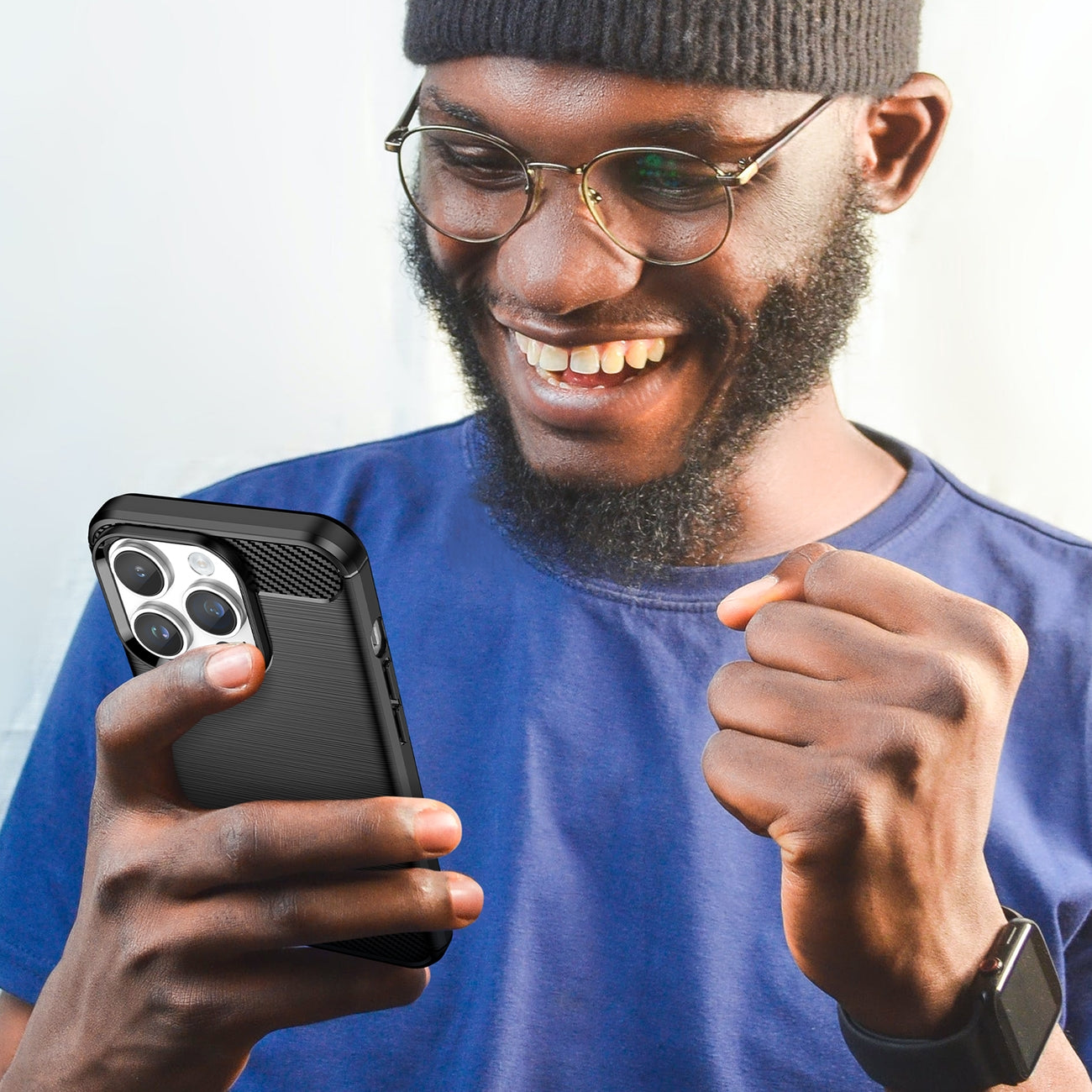 Carbon dėklas iPhone 14 Pro – juodas TPU