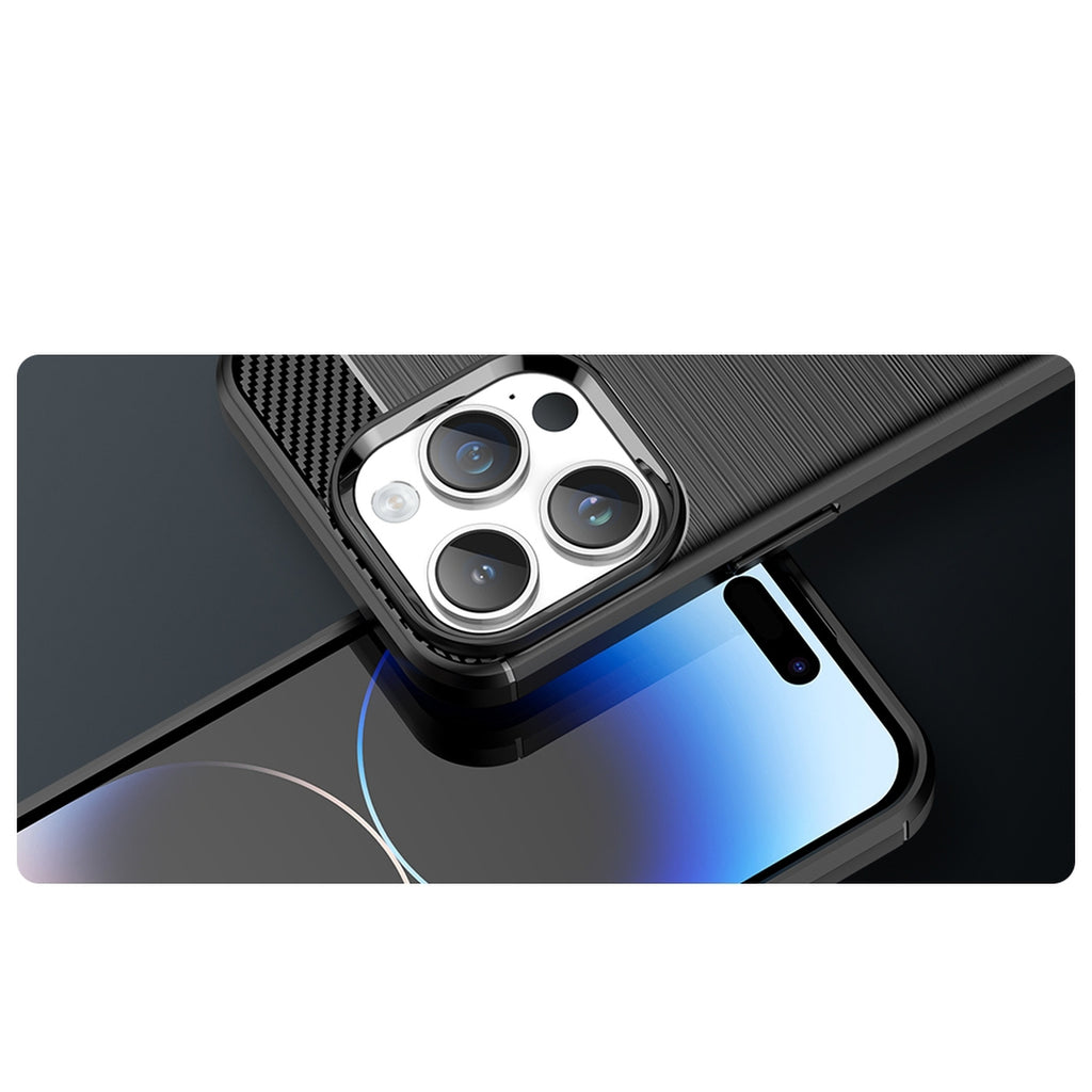 Carbon dėklas iPhone 14 Pro – juodas TPU