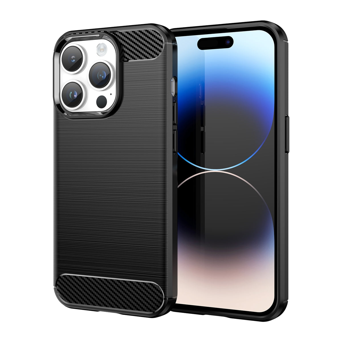 Carbon TPU dėklas iPhone 14 Pro Max – juodas