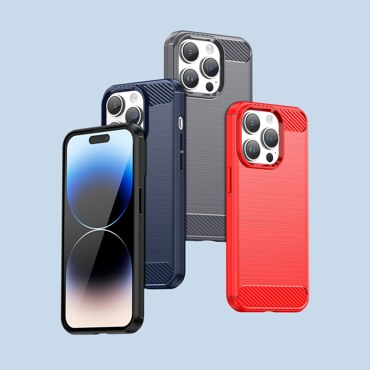 Carbon TPU dėklas iPhone 14 Pro Max – juodas