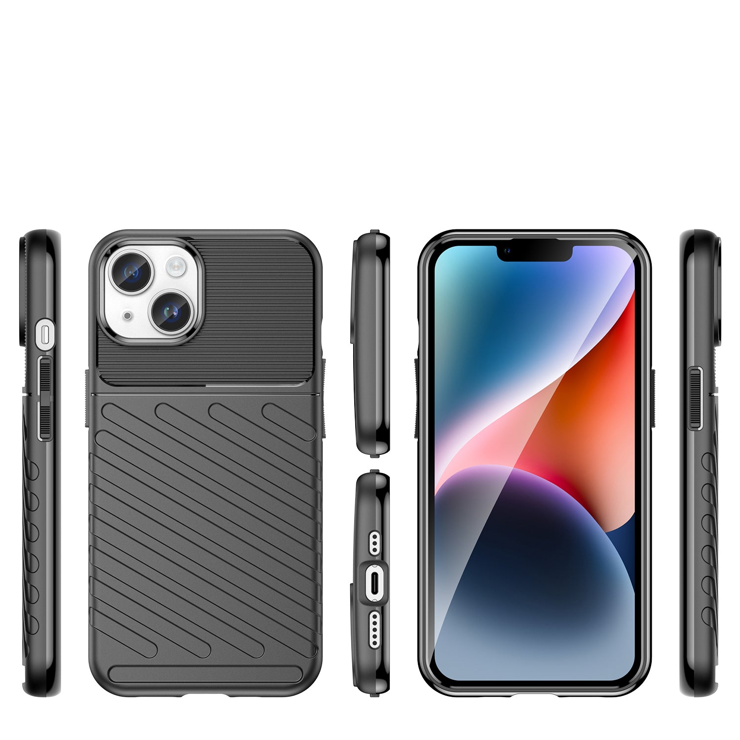 Thunder Case dėklas iPhone 14 – juodas, sustiprintas