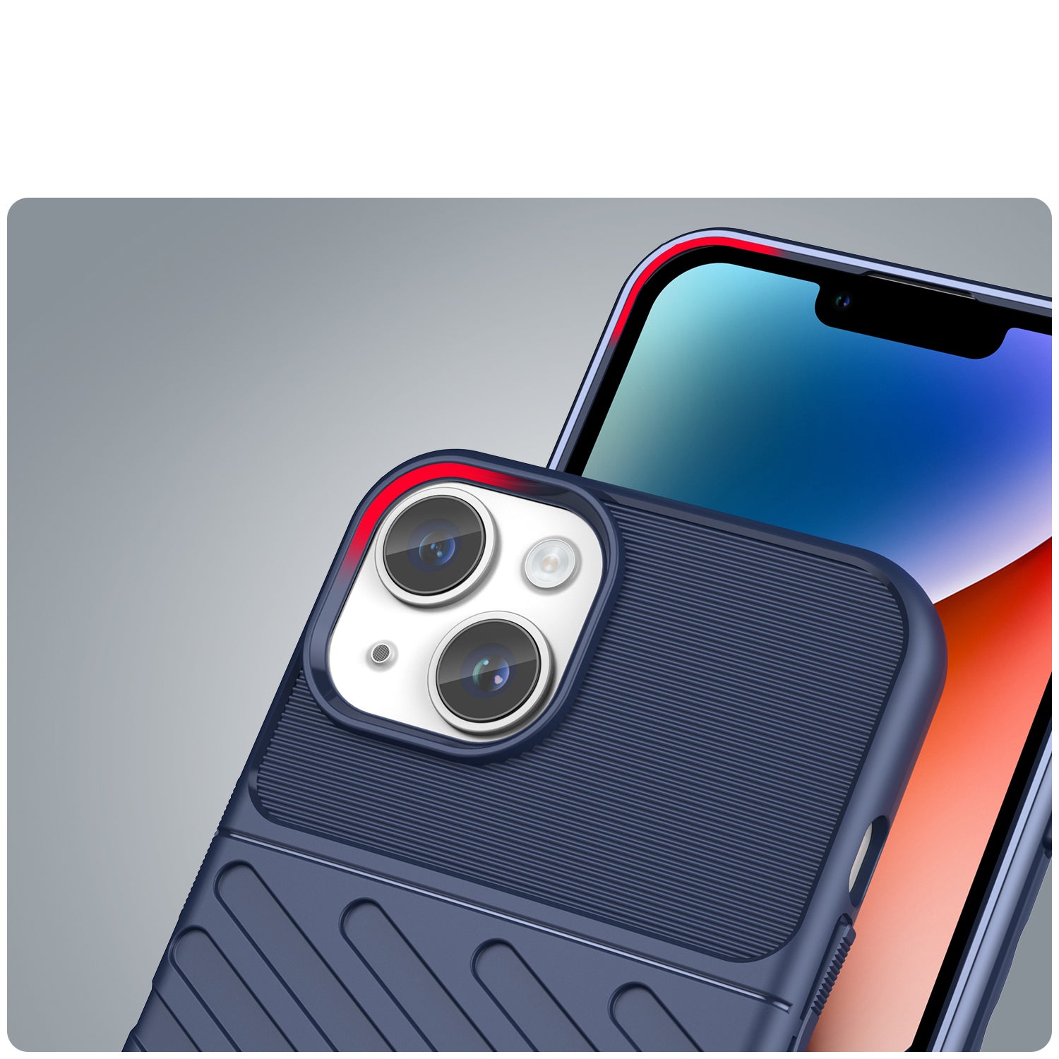 Šarvuotas mėlynas dėklas iPhone 14 „Thunder Case“