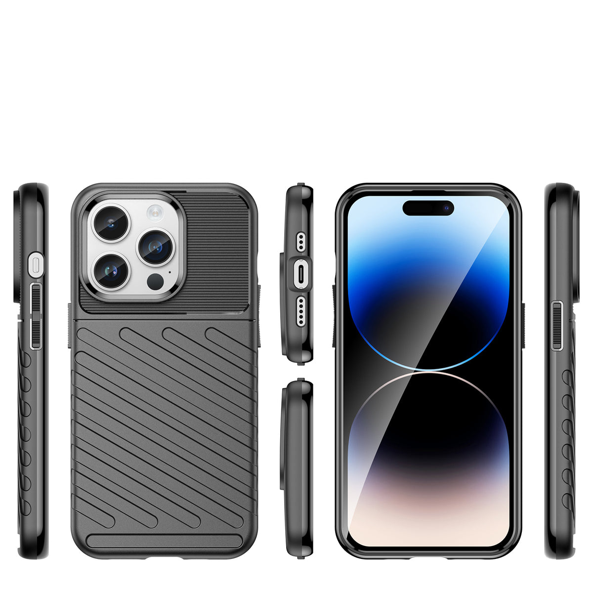 Thunder Case dėklas iPhone 14 Pro – juodas