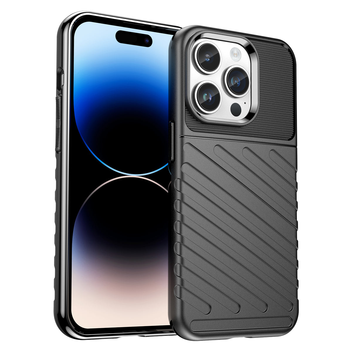 Thunder Case šarvuotas dėklas iPhone 14 Pro Max – juodas