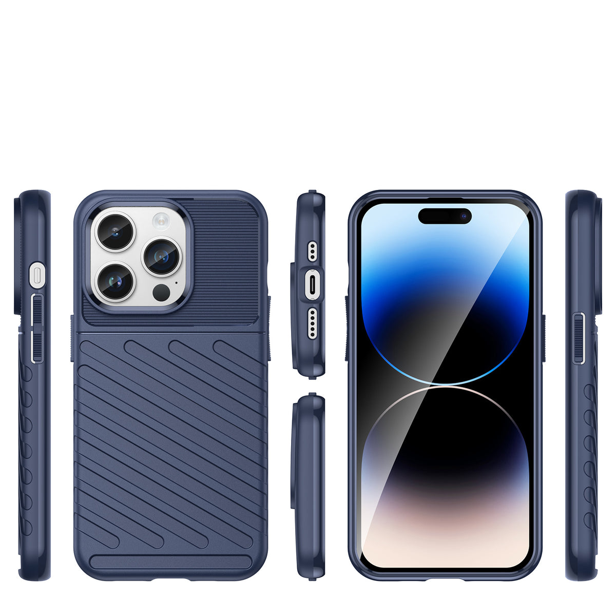 Thunder Case šarvuotas dėklas iPhone 14 Pro Max – mėlynas