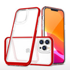 Skaidrus dėklas iPhone 14 Pro Max – raudonas rėmelis