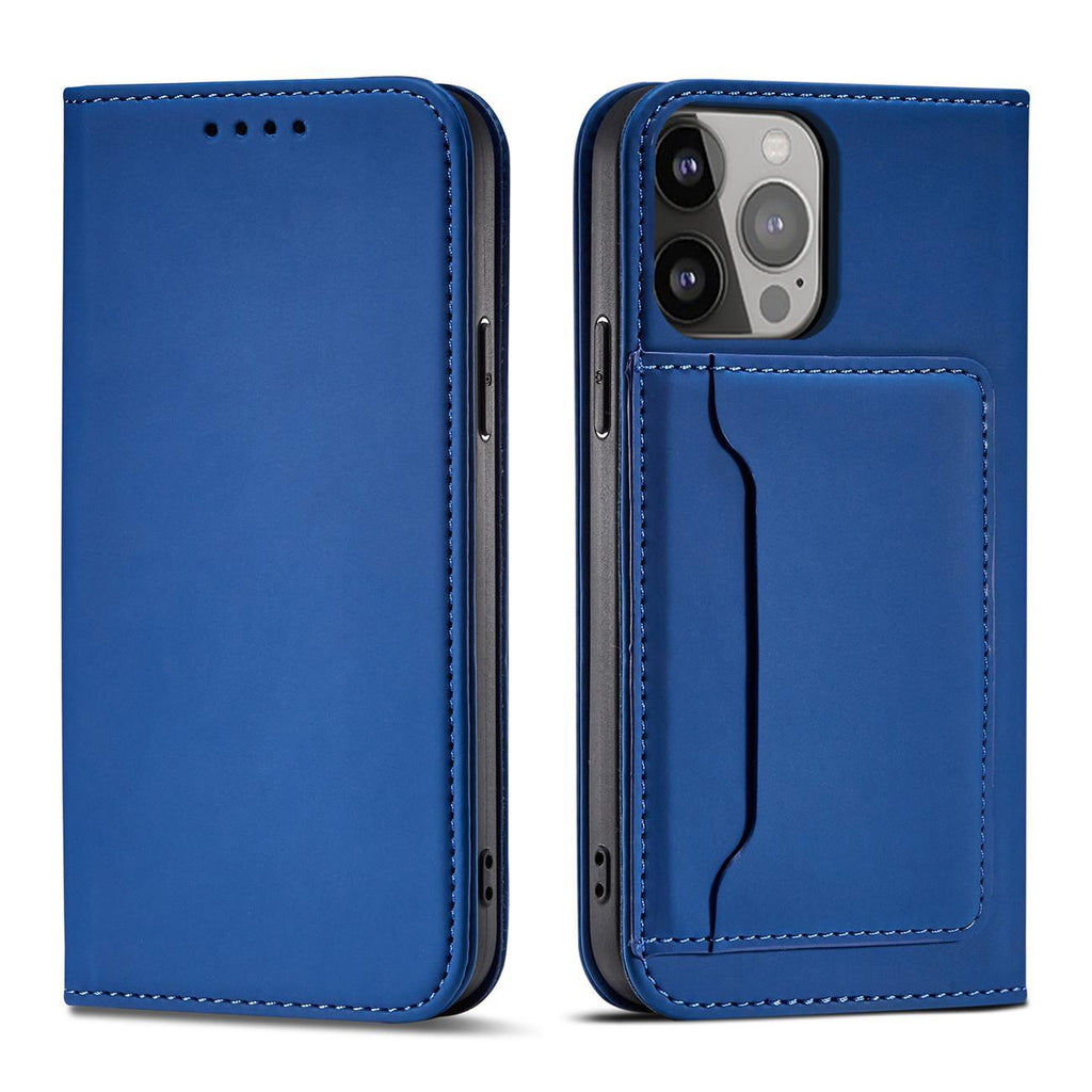 Magnetinis dėklas-piniginė iPhone 14 Plus – mėlynas