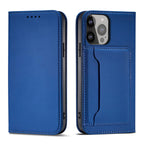 Magnetinis dėklas-piniginė iPhone 14 Plus – mėlynas
