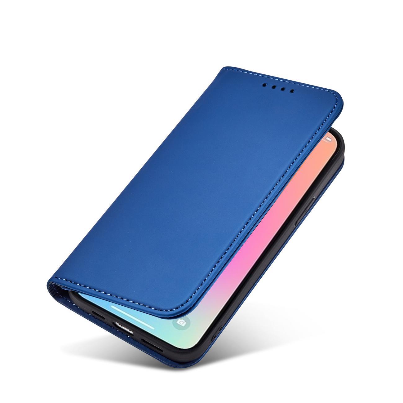 Magnetinis dėklas-piniginė iPhone 14 Plus – mėlynas