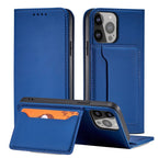 Magnetinis dėklas-piniginė iPhone 14 Plus – mėlynas