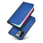 Magnetinis dėklas-piniginė iPhone 14 Plus – mėlynas