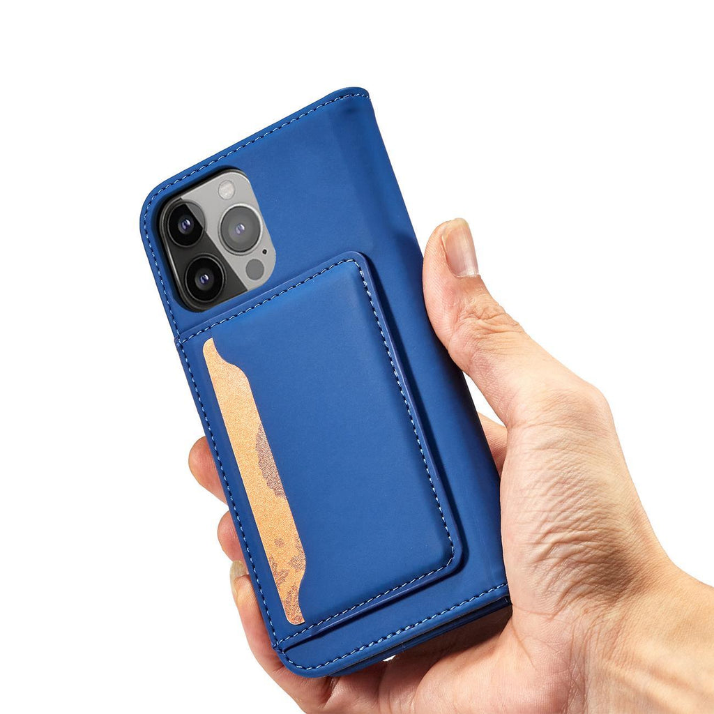 Magnetinis dėklas-piniginė iPhone 14 Plus – mėlynas