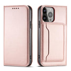 Magnetinis dėklas iPhone 14 Plus – rožinis piniginė
