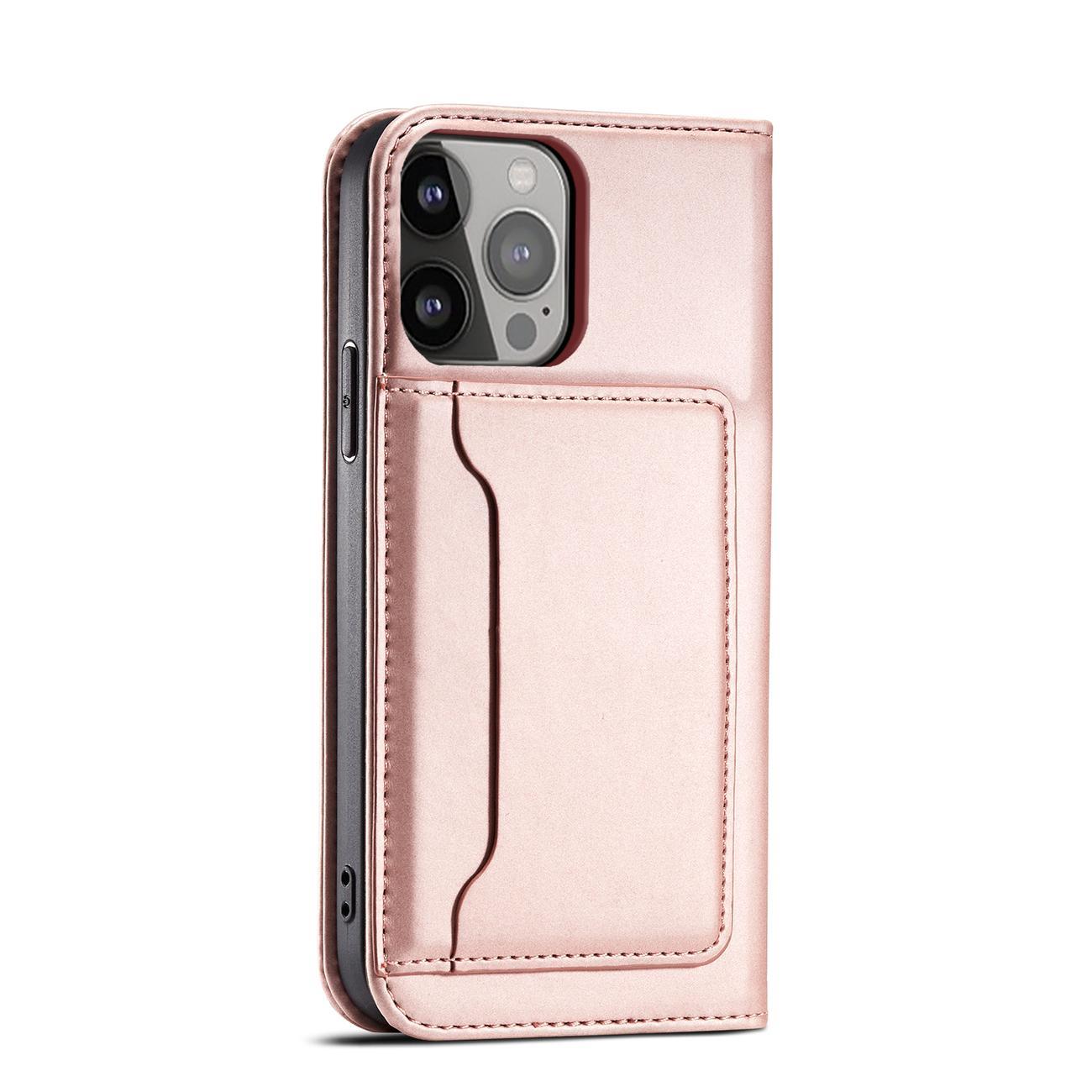 Magnetinis dėklas iPhone 14 Plus – rožinis piniginė