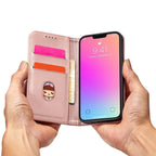 Magnetinis dėklas iPhone 14 Plus – rožinis piniginė